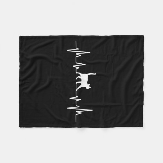 Heartbeat Cat  Fleece Deken (Voorkant (Horizontaal))