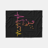 Heartbeat Cat Lover Animal Silhouette Cute Cat Fleece Deken (Voorkant (Horizontaal))