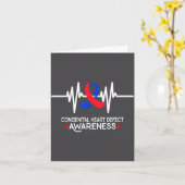 Heartbeat Chd Congenital Heart Defect Awareness Mo Kaart (Gele Bloem)