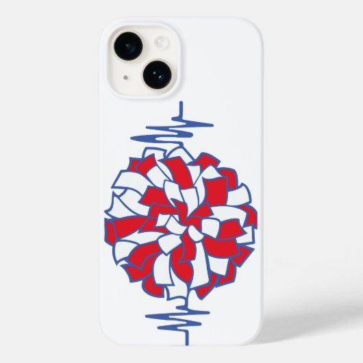 Heartbeat Cheer Pom-Pom Graphic Case-Mate iPhone Case (Achterkant)