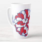 Heartbeat Cheer Pom-Pom Graphic Latte Mok (Linkerhoek)