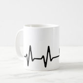 Heartbeat Coffee Line Art Design Koffiemok (Voorkant links)