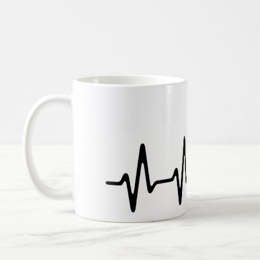 Heartbeat Coffee Line Art Design Koffiemok (Links)