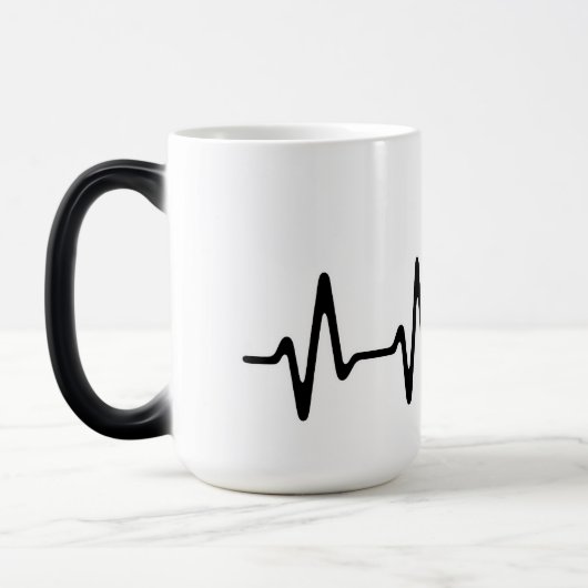 Heartbeat Coffee Line Art Design Magische Mok (Links)