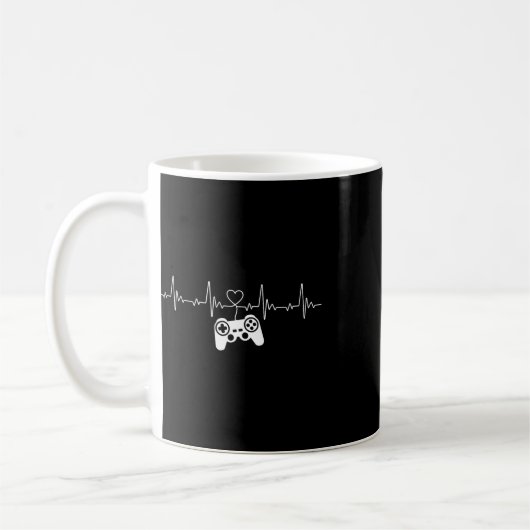 Heartbeat Console Nerd Gaming Gadget Gamer Koffiemok (Links)