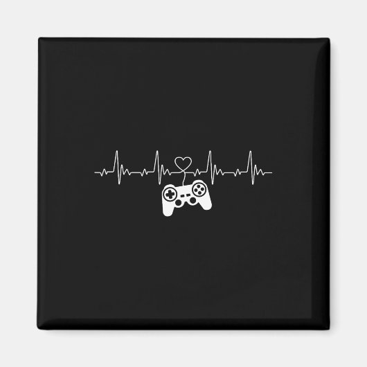 Heartbeat Console Nerd Gaming Gadget Gamer  Magneet (Voorkant)