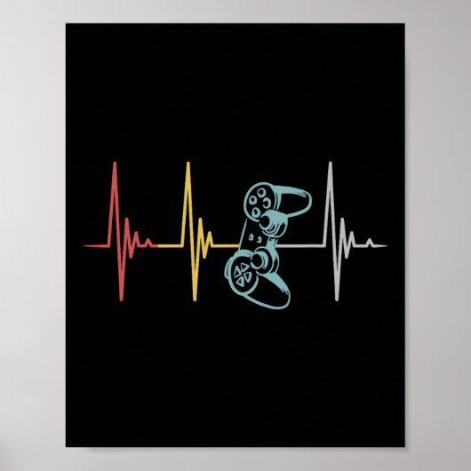Heartbeat Controller voor Nerd Multiplayer Gaming Poster (Voorkant)