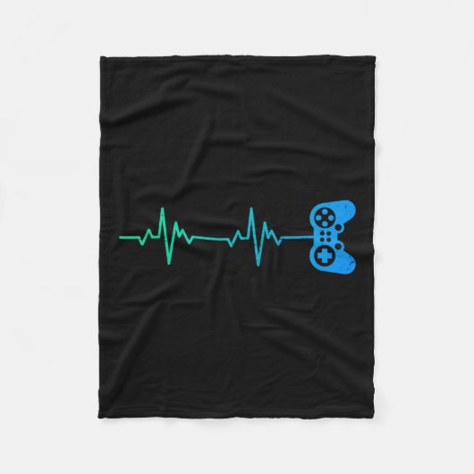 Heartbeat Cool Videogame Controller voor nerdy spe Fleece Deken (Voorkant)