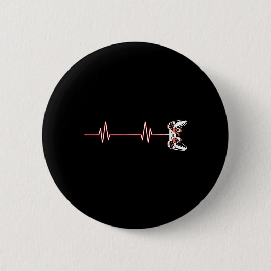 Heartbeat Cool Videogame Controller voor nerdy spe Ronde Button 5,7 Cm (Voorkant)