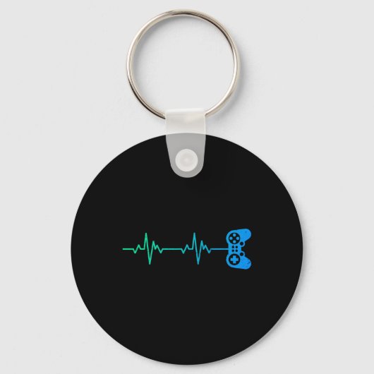 Heartbeat Cool Videogame Controller voor nerdy spe Sleutelhanger (Voorkant)