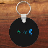 Heartbeat Cool Videogame Controller voor nerdy spe Sleutelhanger (Voorkant)