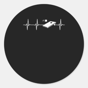 Heartbeat Cornhole Ronde Sticker