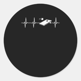 Heartbeat Cornhole Ronde Sticker