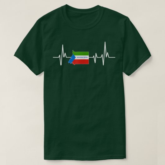 Heartbeat Design Equatoriaal-Guinea Vlag T-shirt (Design voorkant)