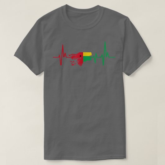 Heartbeat Design Flag Guinee-Bissau T-shirt (Design voorkant)