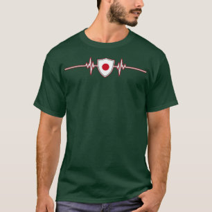 Heartbeat Design Japanse vlag Japan T-shirt
