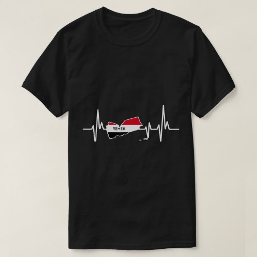 Heartbeat Design Jemenitische vlag Jemen T-Shirt (Design voorkant)