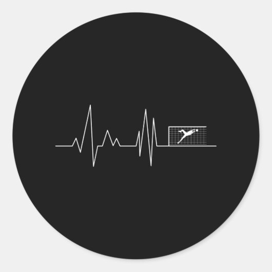 Heartbeat Doelman Voetballer Ronde Sticker (Voorkant)