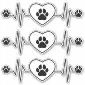 Heartbeat Dog en Heart Cling en Sticker (Voorkant)