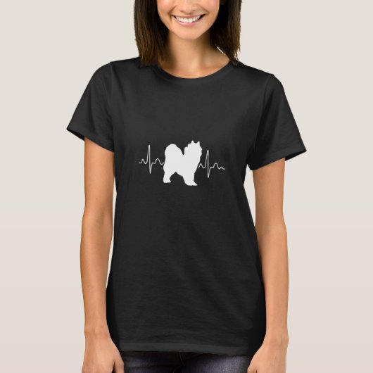 Heartbeat Dog Samoyed Premium T-shirt (Voorkant)