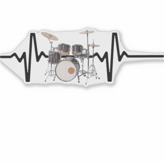 Heartbeat Drums Sticker (Voorkant)