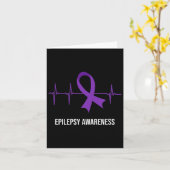 Heartbeat ECG Design Epilepsie Bewustzijn Kaart (Gele Bloem)
