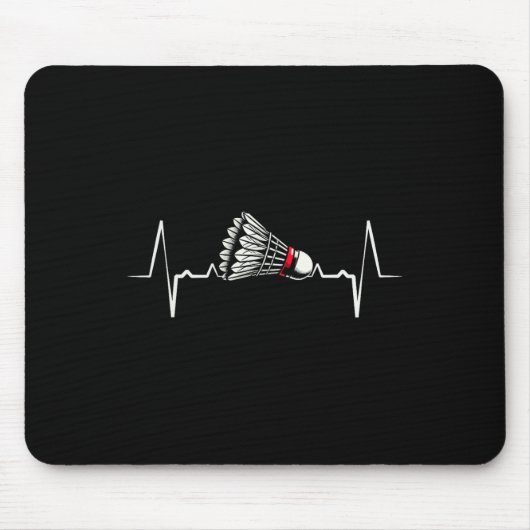 Heartbeat ECG Shuttle Badminton Player Shuttle 2 Muismat (Voorkant)