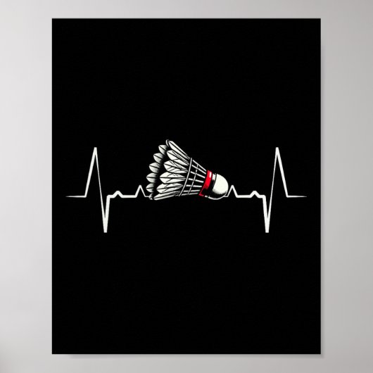 Heartbeat ECG Shuttle Badminton Player Shuttle 2 Poster (Voorkant)