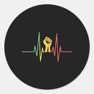 Heartbeat eerste zwarte geschiedenis maand Afro-Am Ronde Sticker