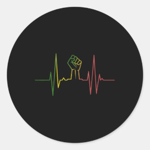Heartbeat eerste zwarte geschiedenis maand Afro-Am Ronde Sticker
