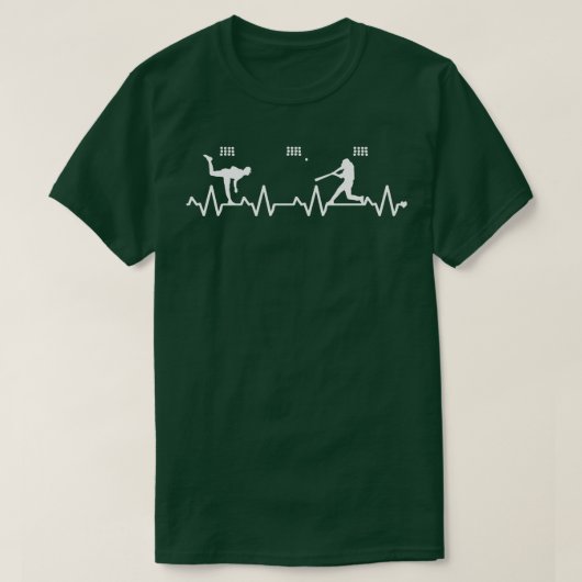 Heartbeat EKG Hitteritme Hart Liefde Baseball Link T-shirt (Design voorkant)