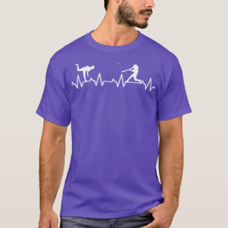 Heartbeat EKG Hitteritme Hart Liefde Baseball Link T-shirt