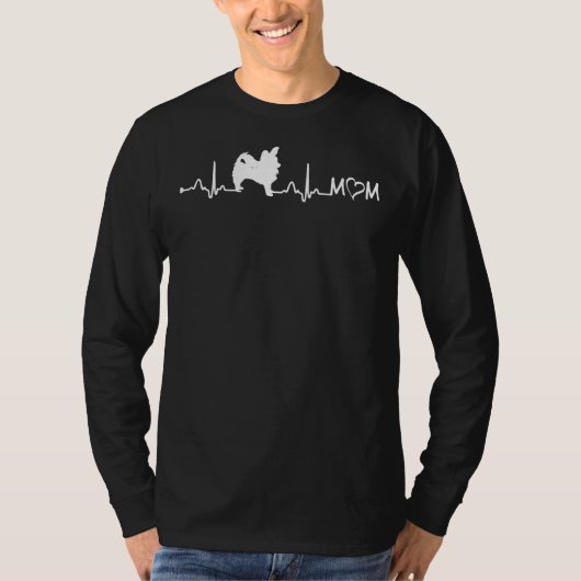 Heartbeat Ekg Long Coat Chihuahua mama T-shirt (Voorkant)