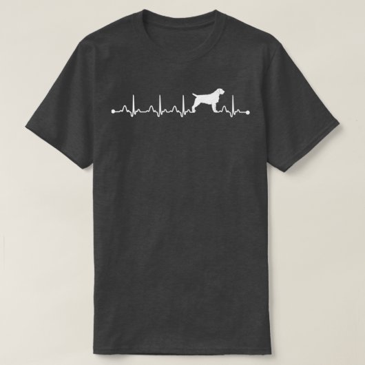 Heartbeat EKG Proud Wirehaered Pointing Griffon Do T-shirt (Design voorkant)