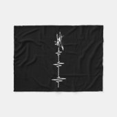 Heartbeat Flying Plane Pulse Line Retro Prop Aircr Fleece Deken (Voorkant (Horizontaal))