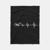 Heartbeat Flying Plane Pulse Line Retro Prop Aircr Fleece Deken (Voorkant)