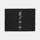 Heartbeat Flying Plane Pulse Line Retro Prop Aircr Fleece Deken (Voorkant (Horizontaal))