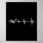 Heartbeat Flying Plane Pulse Line Retro Prop Aircr Poster (Voorkant)