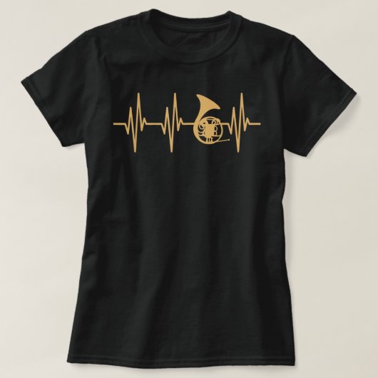 Heartbeat Franse hoorn1 T-shirt (Design voorkant)