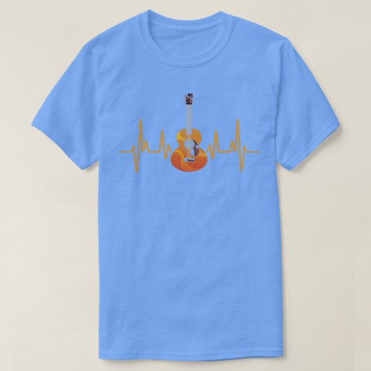 Heartbeat Guitar Musical Instrument Guitarist T-shirt (Design voorkant)