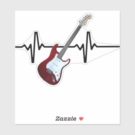 Heartbeat Guitar Sticker (Vel)