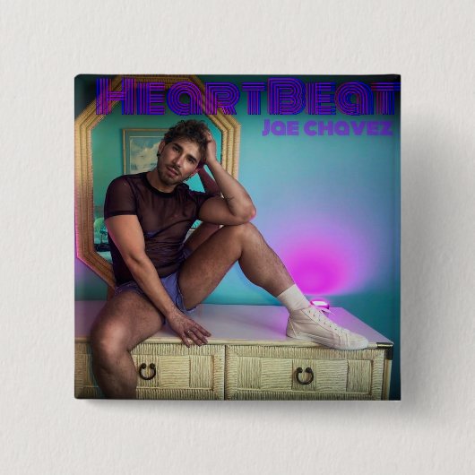 HEARTBEAT Hoesje Art Pin Vierkante Button 5,1 Cm (Voorkant)