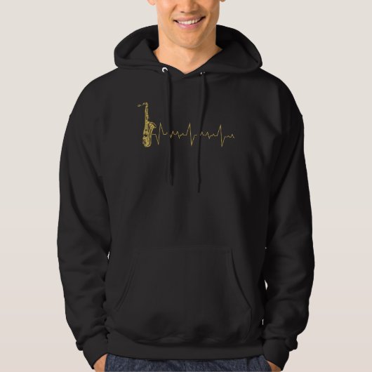 Heartbeat Jazz Music Hoodie (Voorkant)