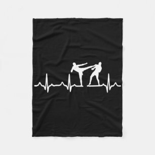 Heartbeat Kickboxing T-shirt Kick Boxing Karate Te Fleece Deken