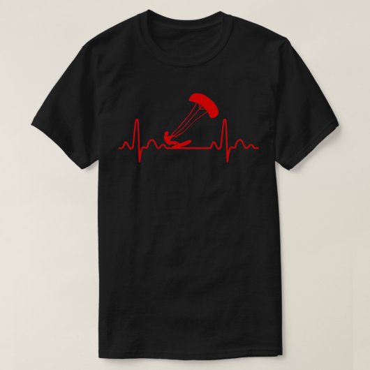 Heartbeat Kite Surfing Kite Surfer Funny Gift Idee T-shirt (Design voorkant)