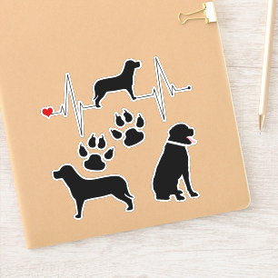 Heartbeat Labrador Dog Silhouette Collectie Sticker