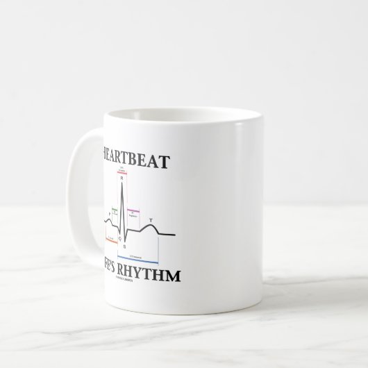 Heartbeat Life's Rhythm (ECG/EKG-hartslag) Koffiemok (Voorkant links)