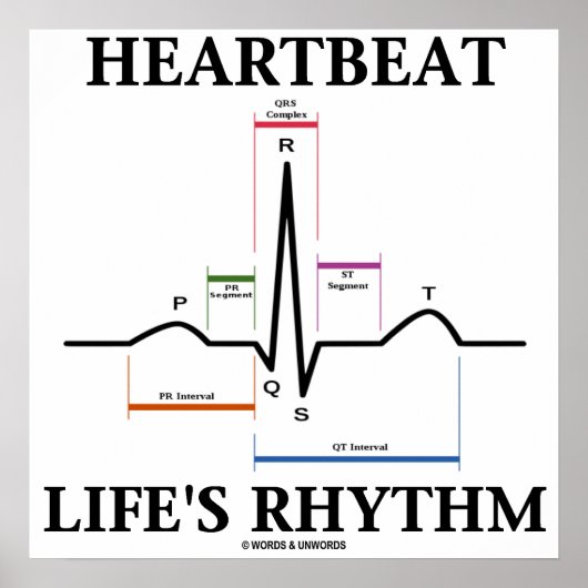 Heartbeat Life's Rhythm (ECG/EKG-hartslag) Poster (Voorkant)