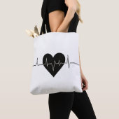 Heartbeat Love: Black Heart T-shirt Tote Bag (Dichtbij)