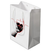 Heartbeat Love Design - Hand Holding Heart Medium Cadeauzakje (Achterkant Gekanteld)